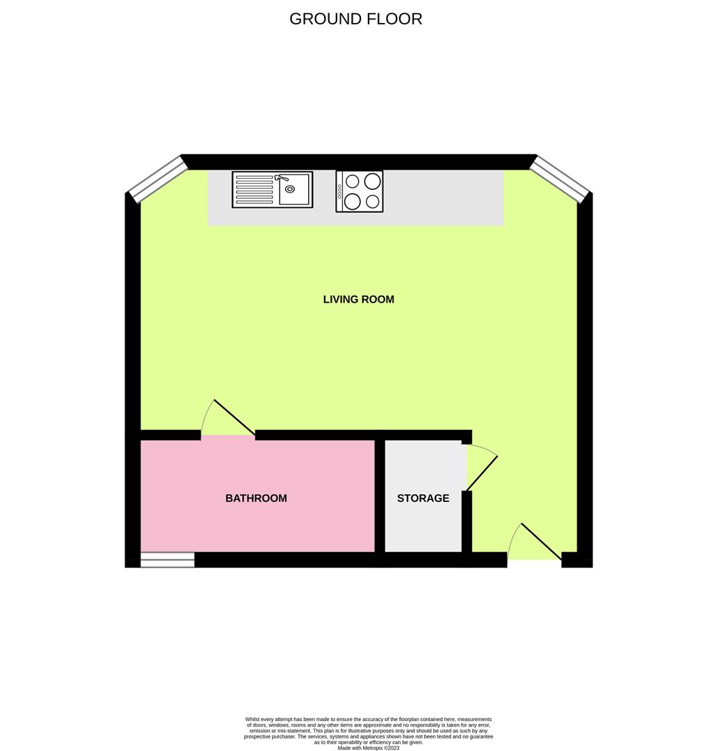 Floor Plan | Flat - Studio | Strand Parade, Goring-By-Sea, Worthing, BN12 | To Let